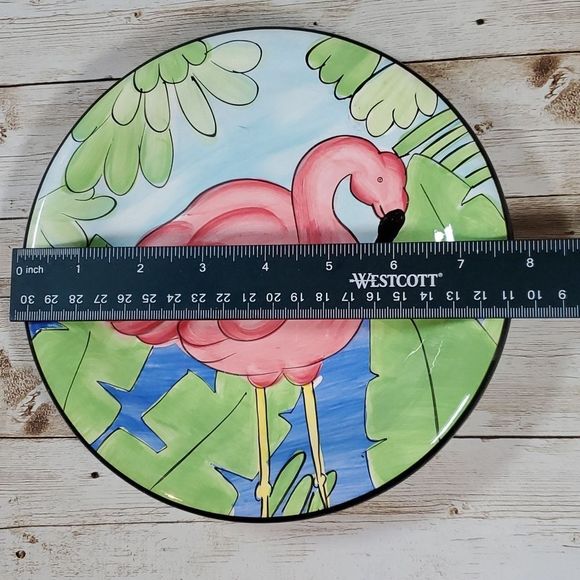 Hausenware Flamingo Salad Appetizer Bread Kid Child Plates x 2 - Picture 6 of 6